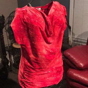 Cato women large 14/16 red BLING TAPERED